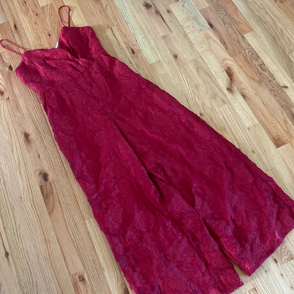 NWT KEEPSAKE THE LABEL RED ROUGE SLEEVELESS JUMPSUIT FLORAL PATTERN WOMENS SZ 6